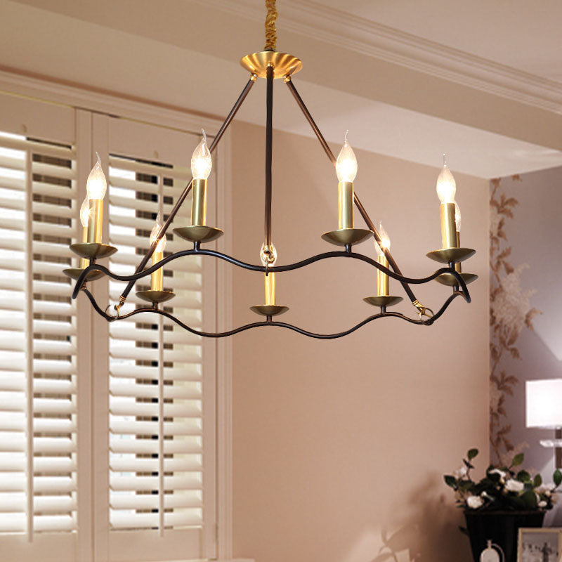 Metal Black Hanging Chandelier Candle 6/9/15 Bulbs Traditional Pendant Light Fixture for Living Room Clearhalo 'Ceiling Lights' 'Chandeliers' Lighting' options 232806