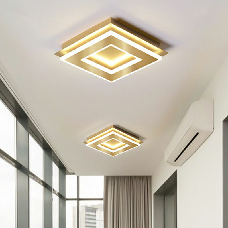 Small Ceiling Flush Mount Light Simple Metal Hallway LED Flush Mount Lighting in Gold Clearhalo 'Ceiling Lights' 'Close To Ceiling Lights' 'Close to ceiling' 'Flush mount' Lighting' 2328060