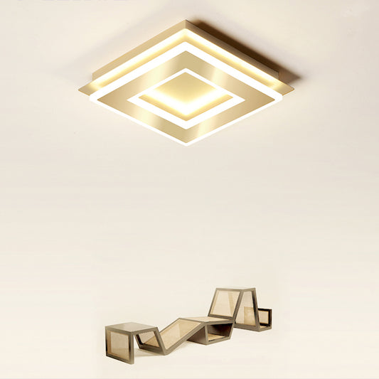 Small Ceiling Flush Mount Light Simple Metal Hallway LED Flush Mount Lighting in Gold Clearhalo 'Ceiling Lights' 'Close To Ceiling Lights' 'Close to ceiling' 'Flush mount' Lighting' 2328063