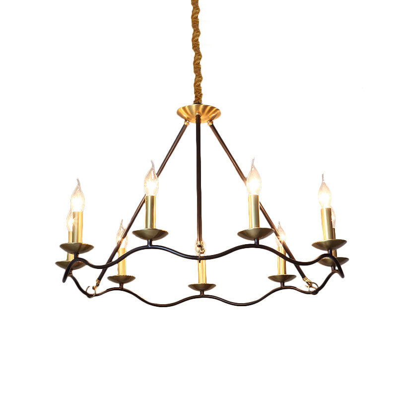 Metal Black Hanging Chandelier Candle 6/9/15 Bulbs Traditional Pendant Light Fixture for Living Room Clearhalo 'Ceiling Lights' 'Chandeliers' Lighting' options 232807