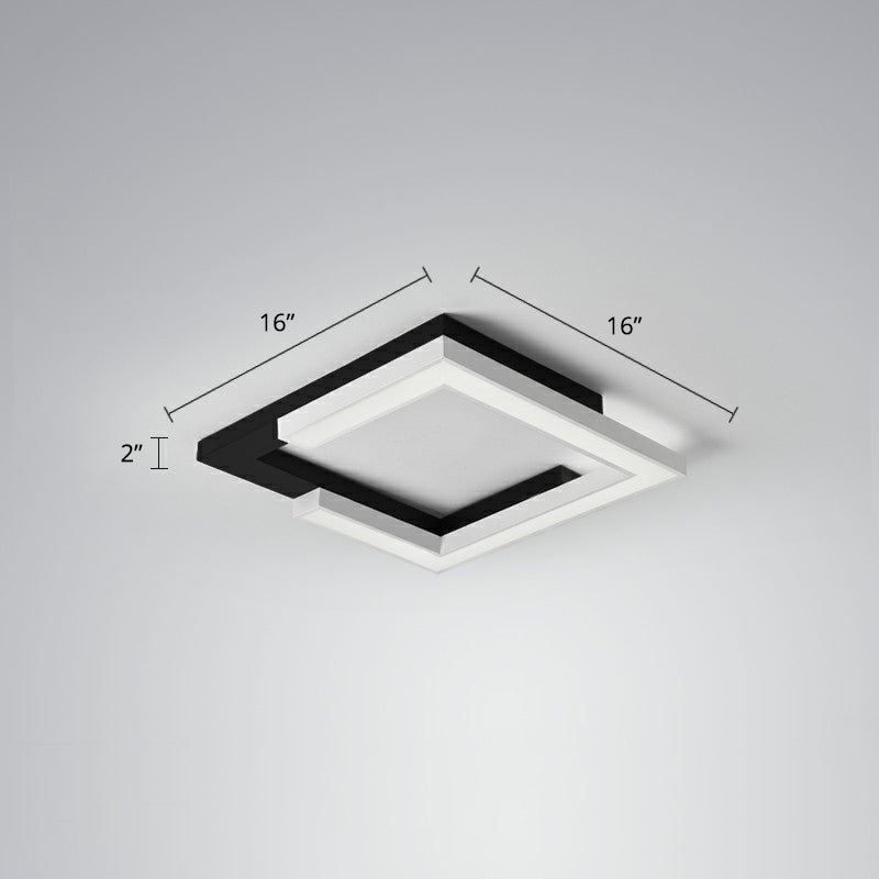 Splicing Square Acrylic LED Ceiling Lamp Nordic Black and White Flush Mount Lighting for Living Room Black 16" White Clearhalo 'Ceiling Lights' 'Close To Ceiling Lights' 'Close to ceiling' 'Flush mount' Lighting' 2328114