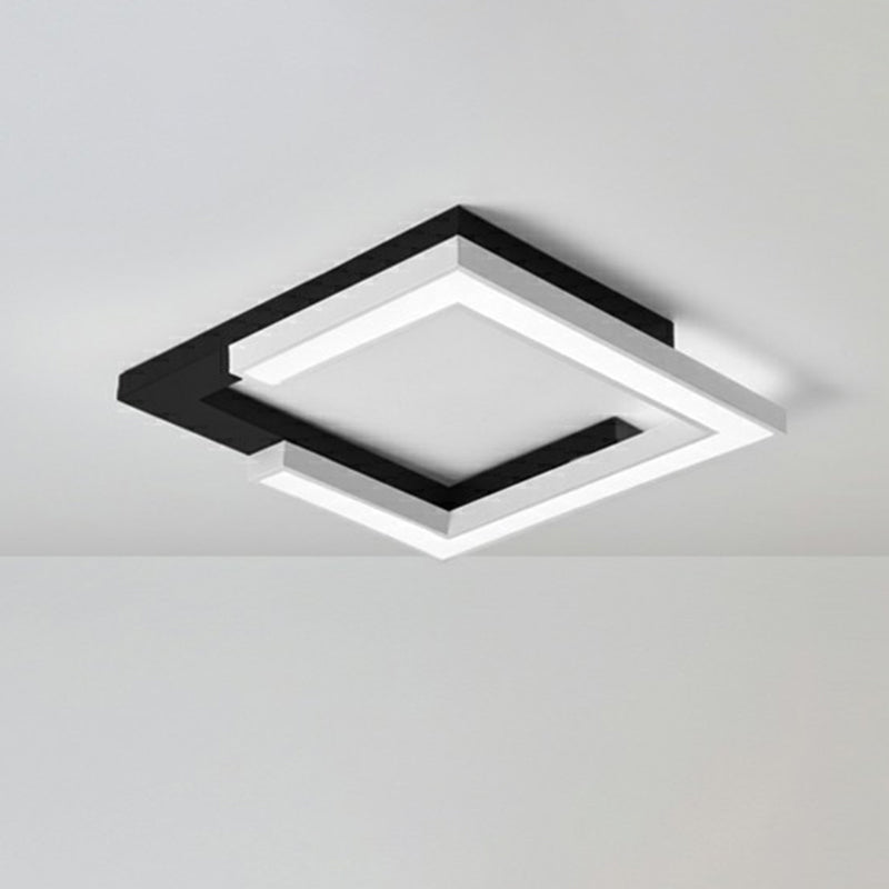 Splicing Square Acrylic LED Ceiling Lamp Nordic Black and White Flush Mount Lighting for Living Room Clearhalo 'Ceiling Lights' 'Close To Ceiling Lights' 'Close to ceiling' 'Flush mount' Lighting' 2328118