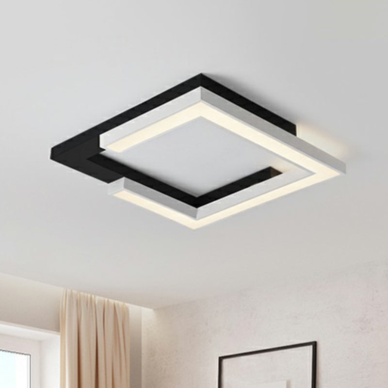 Splicing Square Acrylic LED Ceiling Lamp Nordic Black and White Flush Mount Lighting for Living Room Clearhalo 'Ceiling Lights' 'Close To Ceiling Lights' 'Close to ceiling' 'Flush mount' Lighting' 2328122