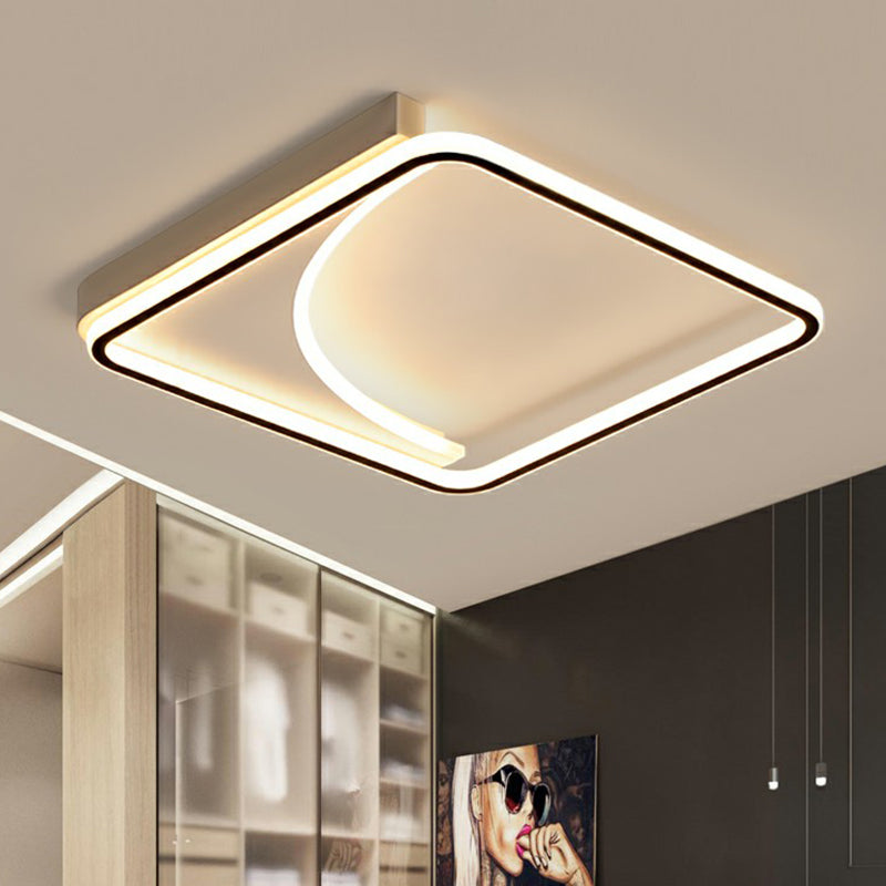 Minimalistic Ceiling Flush Light Black Square LED Flush Mount Fixture with Acrylic Shade Black Third Gear Clearhalo 'Ceiling Lights' 'Close To Ceiling Lights' 'Close to ceiling' 'Flush mount' Lighting' 2328157