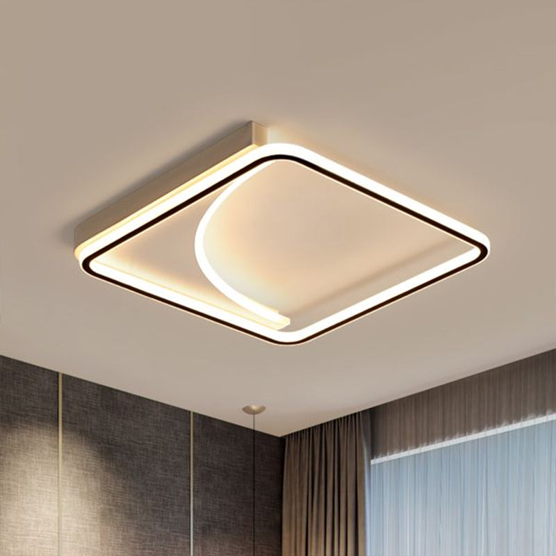 Minimalistic Ceiling Flush Light Black Square LED Flush Mount Fixture with Acrylic Shade Black Remote Control Stepless Dimming Clearhalo 'Ceiling Lights' 'Close To Ceiling Lights' 'Close to ceiling' 'Flush mount' Lighting' 2328160