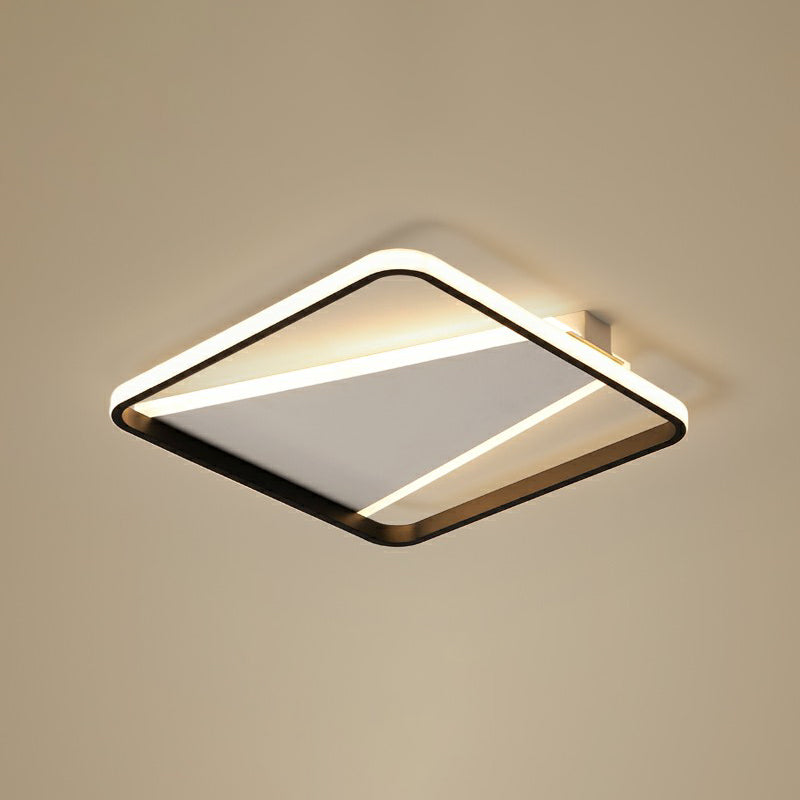 Black Square Shaped Flushmount Light Minimalism Acrylic LED Flush Mount Ceiling Light Black 16.5" Clearhalo 'Ceiling Lights' 'Close To Ceiling Lights' 'Close to ceiling' 'Flush mount' Lighting' 2328180