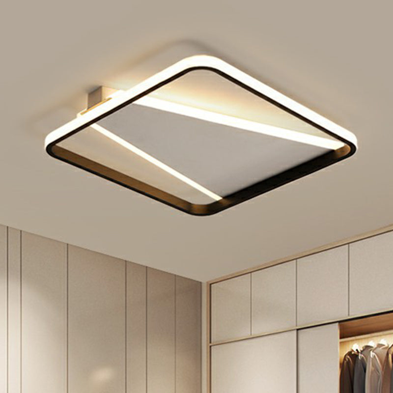 Black Square Shaped Flushmount Light Minimalism Acrylic LED Flush Mount Ceiling Light Clearhalo 'Ceiling Lights' 'Close To Ceiling Lights' 'Close to ceiling' 'Flush mount' Lighting' 2328181