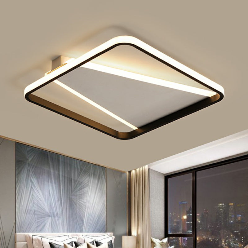 Black Square Shaped Flushmount Light Minimalism Acrylic LED Flush Mount Ceiling Light Clearhalo 'Ceiling Lights' 'Close To Ceiling Lights' 'Close to ceiling' 'Flush mount' Lighting' 2328182