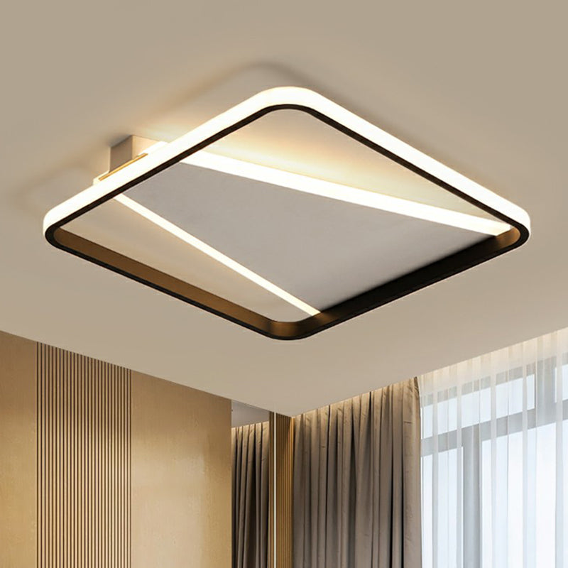 Black Square Shaped Flushmount Light Minimalism Acrylic LED Flush Mount Ceiling Light Clearhalo 'Ceiling Lights' 'Close To Ceiling Lights' 'Close to ceiling' 'Flush mount' Lighting' 2328183