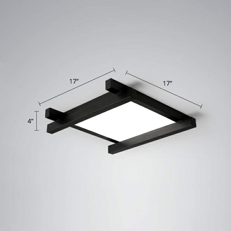 Japanese Checkerboard Design Ceiling Lighting Acrylic Lounge LED Flush Mounted Lamp Black 17" White Clearhalo 'Ceiling Lights' 'Close To Ceiling Lights' 'Close to ceiling' 'Flush mount' Lighting' 2328264