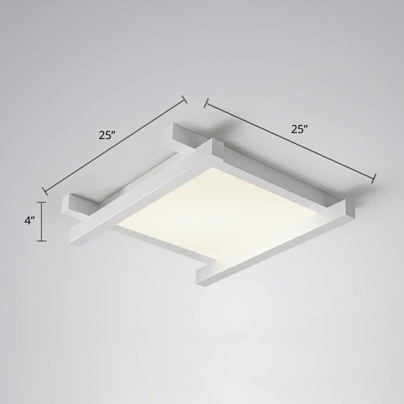 Japanese Checkerboard Design Ceiling Lighting Acrylic Lounge LED Flush Mounted Lamp White 25" Third Gear Clearhalo 'Ceiling Lights' 'Close To Ceiling Lights' 'Close to ceiling' 'Flush mount' Lighting' 2328265