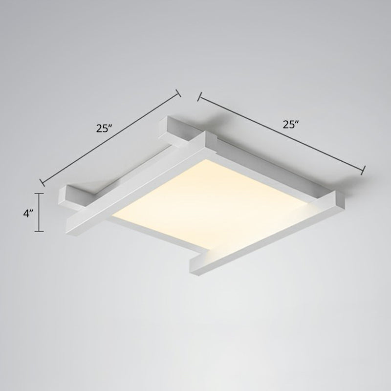 Japanese Checkerboard Design Ceiling Lighting Acrylic Lounge LED Flush Mounted Lamp White 25" Remote Control Stepless Dimming Clearhalo 'Ceiling Lights' 'Close To Ceiling Lights' 'Close to ceiling' 'Flush mount' Lighting' 2328266