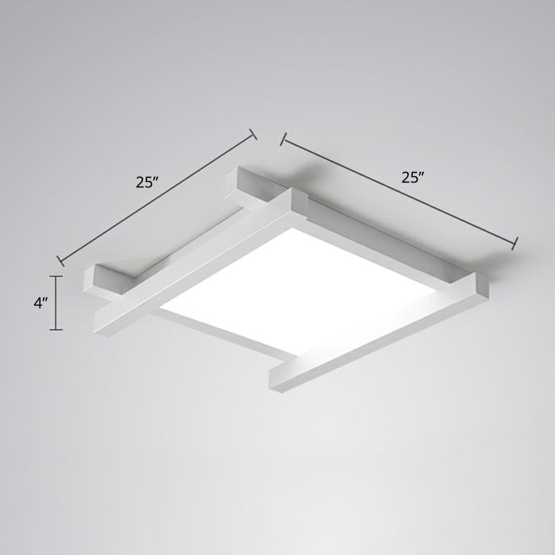 Japanese Checkerboard Design Ceiling Lighting Acrylic Lounge LED Flush Mounted Lamp White 25" White Clearhalo 'Ceiling Lights' 'Close To Ceiling Lights' 'Close to ceiling' 'Flush mount' Lighting' 2328267