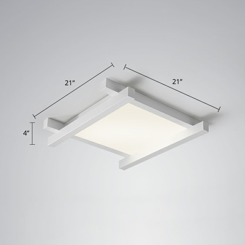 Japanese Checkerboard Design Ceiling Lighting Acrylic Lounge LED Flush Mounted Lamp White 21" Third Gear Clearhalo 'Ceiling Lights' 'Close To Ceiling Lights' 'Close to ceiling' 'Flush mount' Lighting' 2328268