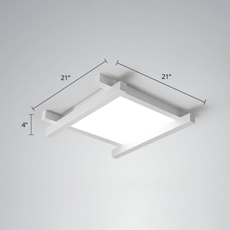 Japanese Checkerboard Design Ceiling Lighting Acrylic Lounge LED Flush Mounted Lamp White 21" White Clearhalo 'Ceiling Lights' 'Close To Ceiling Lights' 'Close to ceiling' 'Flush mount' Lighting' 2328270