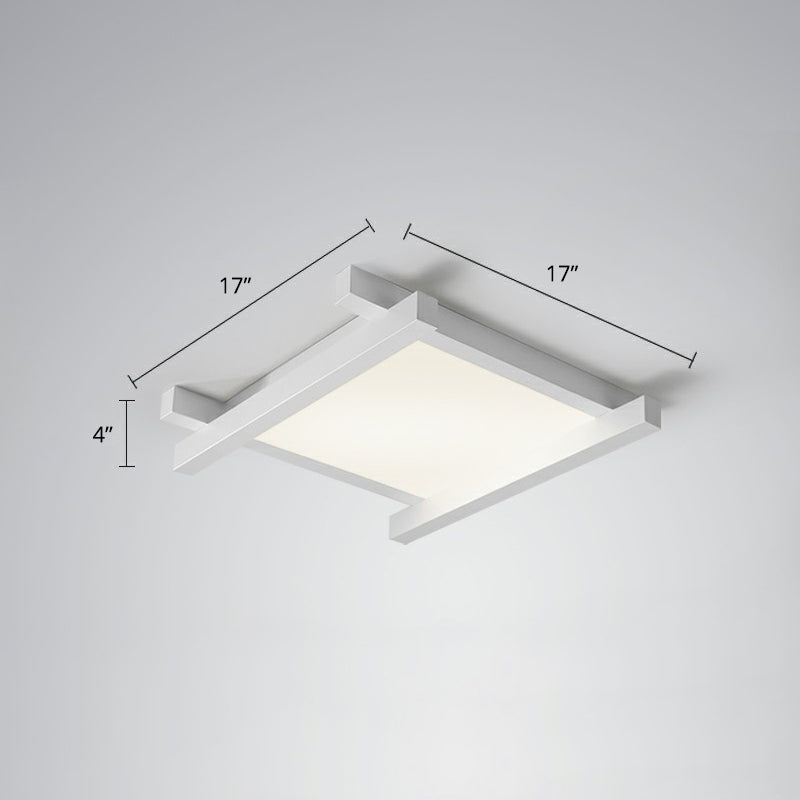 Japanese Checkerboard Design Ceiling Lighting Acrylic Lounge LED Flush Mounted Lamp White 17" Third Gear Clearhalo 'Ceiling Lights' 'Close To Ceiling Lights' 'Close to ceiling' 'Flush mount' Lighting' 2328271