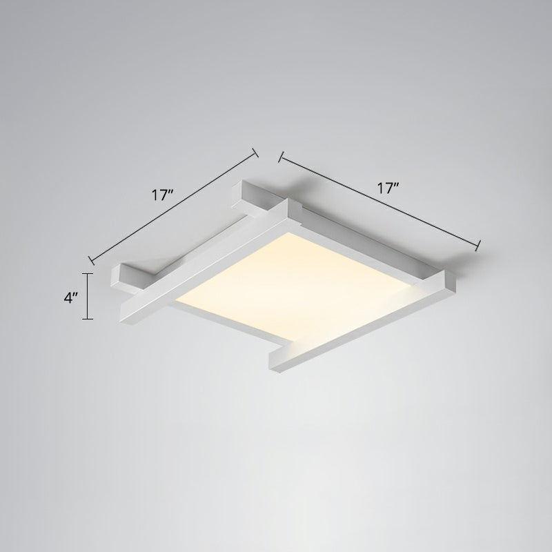 Japanese Checkerboard Design Ceiling Lighting Acrylic Lounge LED Flush Mounted Lamp White 17" Remote Control Stepless Dimming Clearhalo 'Ceiling Lights' 'Close To Ceiling Lights' 'Close to ceiling' 'Flush mount' Lighting' 2328272