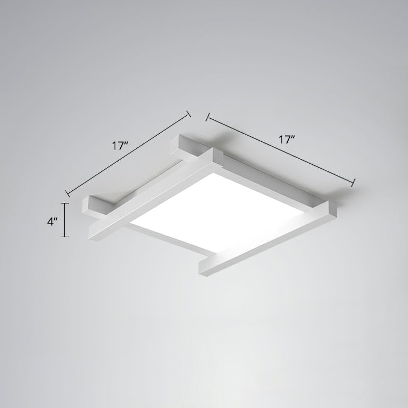 Japanese Checkerboard Design Ceiling Lighting Acrylic Lounge LED Flush Mounted Lamp White 17" White Clearhalo 'Ceiling Lights' 'Close To Ceiling Lights' 'Close to ceiling' 'Flush mount' Lighting' 2328273