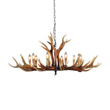 6/8/10 Lights Resin Chandelier Lamp Farmhouse Brown Deer Antler Kitchen Down Lighting Pendant Clearhalo 'Ceiling Lights' 'Chandeliers' Lighting' options 233192