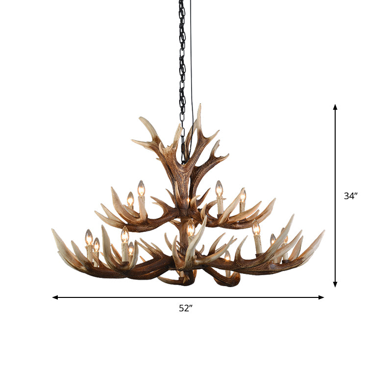 Light Brown 6/8/10 Lights Chandelier Lighting Rustic Resin Candelabra Pendant Lamp for Bedroom Clearhalo 'Ceiling Lights' 'Chandeliers' Lighting' options 233302