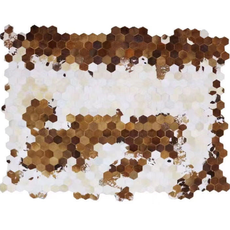 Modern Geometric Printed Rug Brown Cowhide Area Carpet Pet Friendly Stain-Resistant Easy Care Rug for Decoration Clearhalo 'Area Rug' 'Modern' 'Rugs' Rug' 2333083