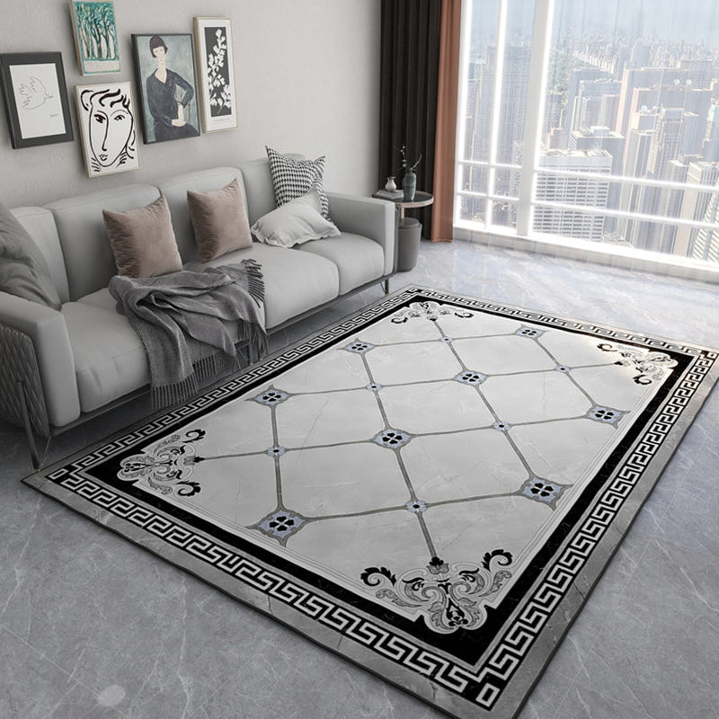 Modern Geometric Printed Rug Multi-Color Synthetics Area Rug Pet Friendly  Easy Care Washable Area Carpet for Parlor - Clearhalo