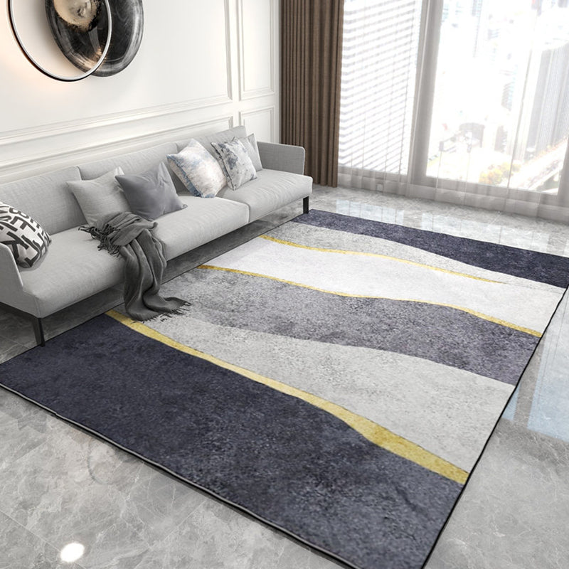 Modern Geometric Printed Rug Multi-Color Synthetics Area Rug Pet Friendly Easy Care Washable Area Carpet for Parlor Black Gray-White Clearhalo 'Area Rug' 'Modern' 'Rugs' Rug' 2333176