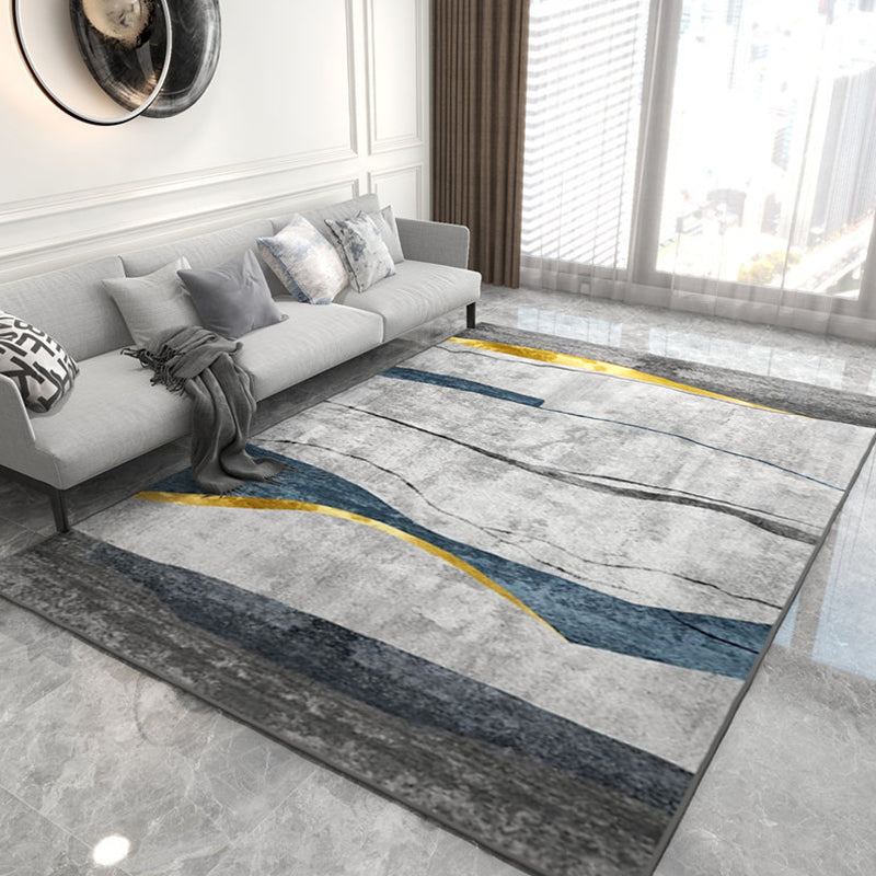 Modern Geometric Printed Rug Multi-Color Synthetics Area Rug Pet Friendly Easy Care Washable Area Carpet for Parlor Black-Gray Clearhalo 'Area Rug' 'Modern' 'Rugs' Rug' 2333183