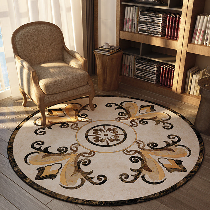 Olden Bedroom Rug Multi Colored Floral Printed Indoor Rug Polypropylene Anti-Slip Backing Easy Care Area Carpet Beige Clearhalo 'Area Rug' 'Rugs' 'Vintage' Rug' 2333234