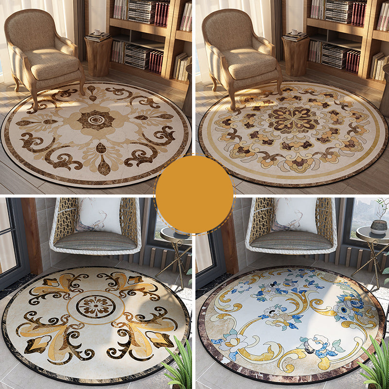 Olden Bedroom Rug Multi Colored Floral Printed Indoor Rug Polypropylene Anti-Slip Backing Easy Care Area Carpet Clearhalo 'Area Rug' 'Rugs' 'Vintage' Rug' 2333235