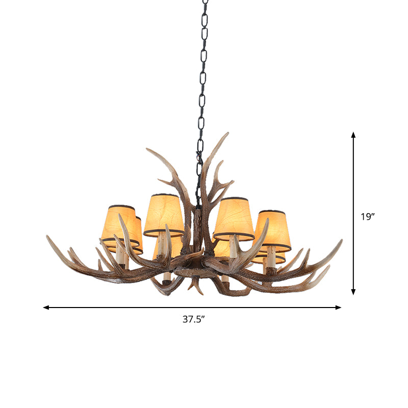 4/6/8-Light Conical Chandelier Light Traditional Brown Resin Suspension Pendant for Kitchen Island Clearhalo 'Ceiling Lights' 'Chandeliers' Lighting' options 233429