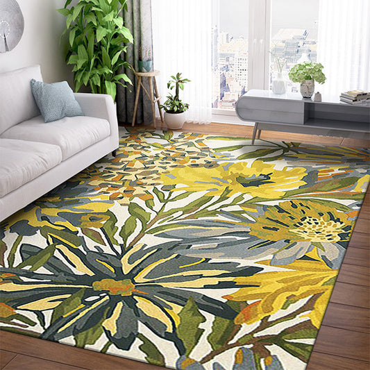 Tropical Plant Printed Rug Multi Colored Lamb Wool Indoor Rug Pet Friendly Easy Care Stain-Resistant Area Carpet for Bedroom Clearhalo 'Area Rug' 'Rug' 2335033