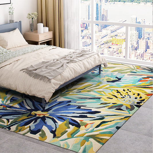 Tropical Plant Printed Rug Multi Colored Lamb Wool Indoor Rug Pet Friendly Easy Care Stain-Resistant Area Carpet for Bedroom Clearhalo 'Area Rug' 'Rug' 2335036