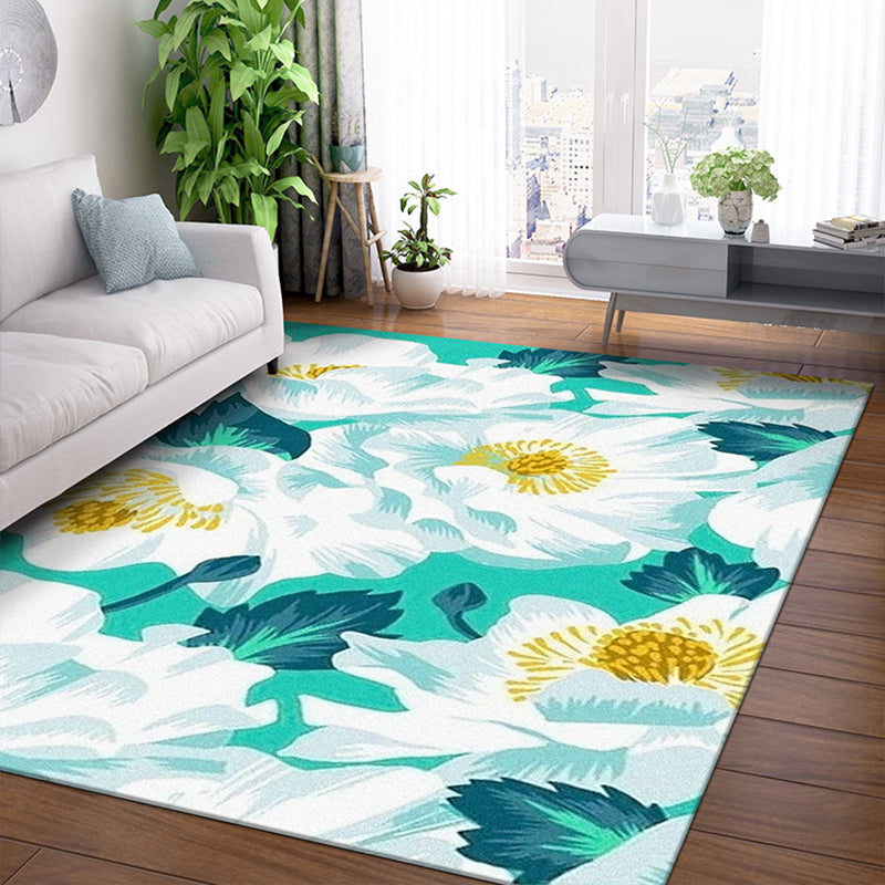 Tropical Plant Printed Rug Multi Colored Lamb Wool Indoor Rug Pet Friendly Easy Care Stain-Resistant Area Carpet for Bedroom Clearhalo 'Area Rug' 'Rug' 2335040