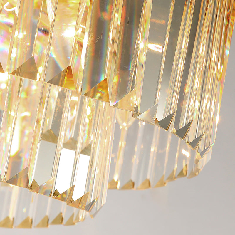 Circular Crystal Prism Flush Ceiling Light Minimalist Gold Flush-Mount Light Fixture for Bedroom Clearhalo 'Ceiling Lights' 'Close To Ceiling Lights' 'Close to ceiling' 'Flush mount' Lighting' 2336115