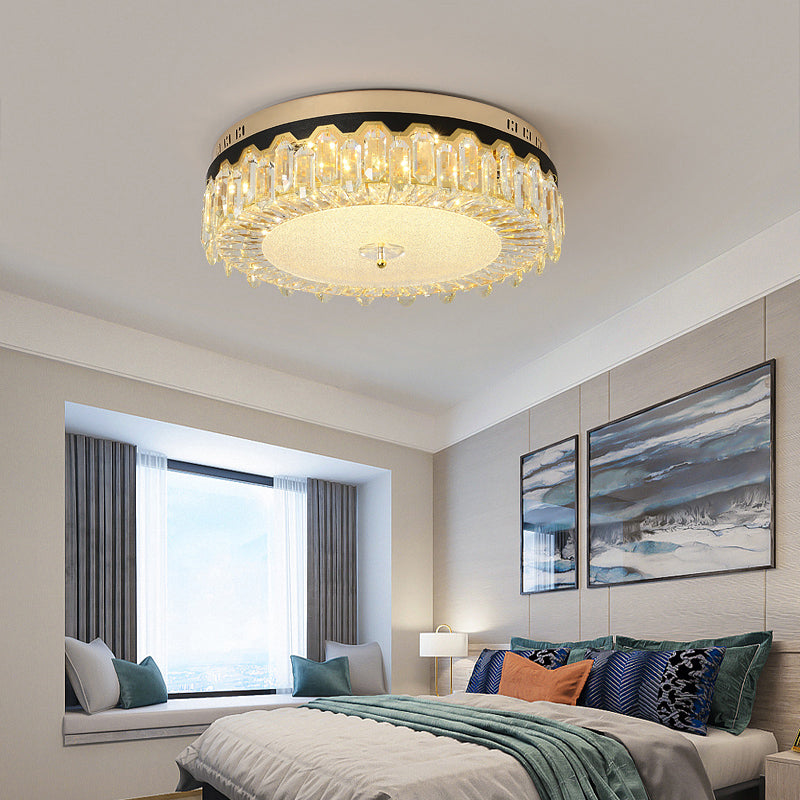 Bedroom LED Ceiling Lighting Minimalist Clear Flush Mount with Round Crystal Shade Clearhalo 'Ceiling Lights' 'Close To Ceiling Lights' 'Close to ceiling' 'Flush mount' Lighting' 2336153