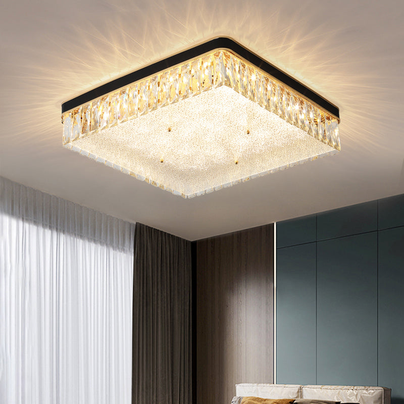 Geometric Shape LED Flush Mount Fixture Simplicity K9 Crystal Bedroom Flush Ceiling Light Clearhalo 'Ceiling Lights' 'Close To Ceiling Lights' 'Close to ceiling' 'Flush mount' Lighting' 2336159