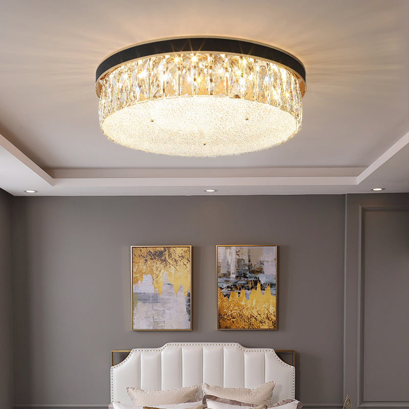 Geometric Shape LED Flush Mount Fixture Simplicity K9 Crystal Bedroom Flush Ceiling Light Clearhalo 'Ceiling Lights' 'Close To Ceiling Lights' 'Close to ceiling' 'Flush mount' Lighting' 2336162