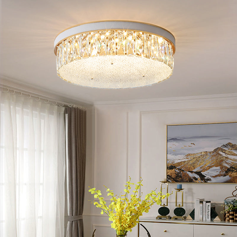 Geometric Shape LED Flush Mount Fixture Simplicity K9 Crystal Bedroom Flush Ceiling Light Clearhalo 'Ceiling Lights' 'Close To Ceiling Lights' 'Close to ceiling' 'Flush mount' Lighting' 2336164