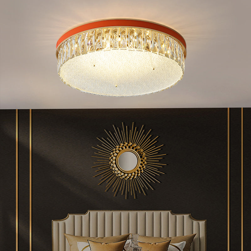 Geometric Shape LED Flush Mount Fixture Simplicity K9 Crystal Bedroom Flush Ceiling Light Clearhalo 'Ceiling Lights' 'Close To Ceiling Lights' 'Close to ceiling' 'Flush mount' Lighting' 2336167