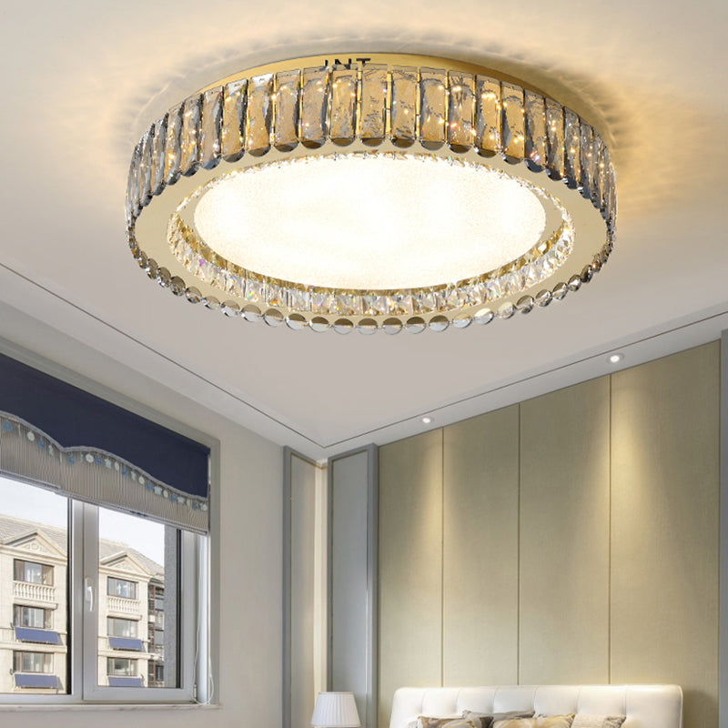 Geometrical Flush Mount Lighting Fixture Minimalistic Crystal Clear Ceiling Lamp for Bedroom Clearhalo 'Ceiling Lights' 'Close To Ceiling Lights' 'Close to ceiling' 'Flush mount' Lighting' 2336197