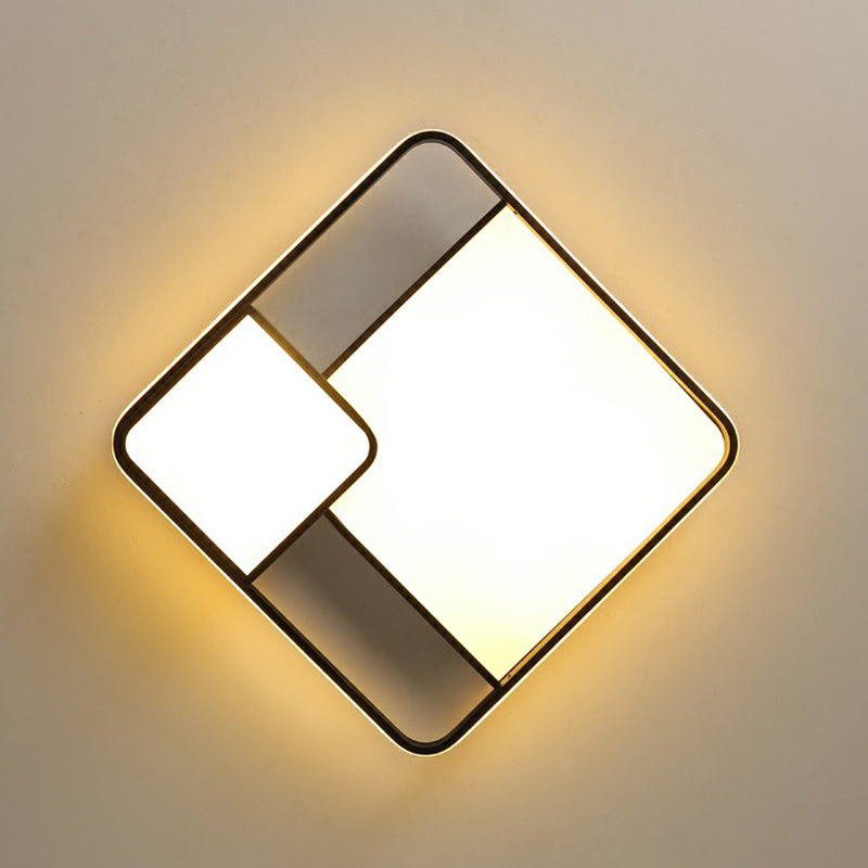 Minimalist Style Ceiling Mount Light Black Square LED Flush Light with Acrylic Shade Clearhalo 'Ceiling Lights' 'Close To Ceiling Lights' 'Close to ceiling' 'Flush mount' Lighting' 2336332
