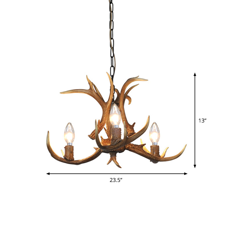 Traditional Candelabra Hanging Pendant 3/5/6 Lights Resin Ceiling Chandelier in Khaki for Living Room Clearhalo 'Ceiling Lights' 'Chandeliers' Lighting' options 233643