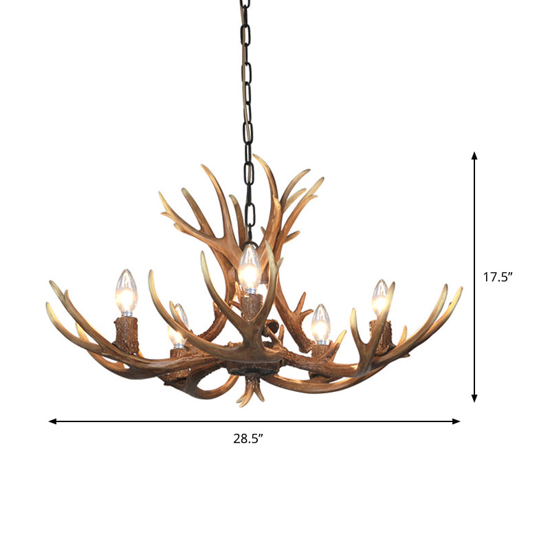 Traditional Candelabra Hanging Pendant 3/5/6 Lights Resin Ceiling Chandelier in Khaki for Living Room Clearhalo 'Ceiling Lights' 'Chandeliers' Lighting' options 233647