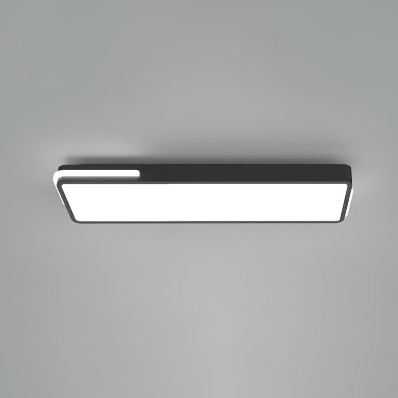 Rectangular Corridor Flush Mount Lighting Acrylic Minimalistic LED Flush Light in Black Black 16" Clearhalo 'Ceiling Lights' 'Close To Ceiling Lights' 'Close to ceiling' 'Flush mount' Lighting' 2336532