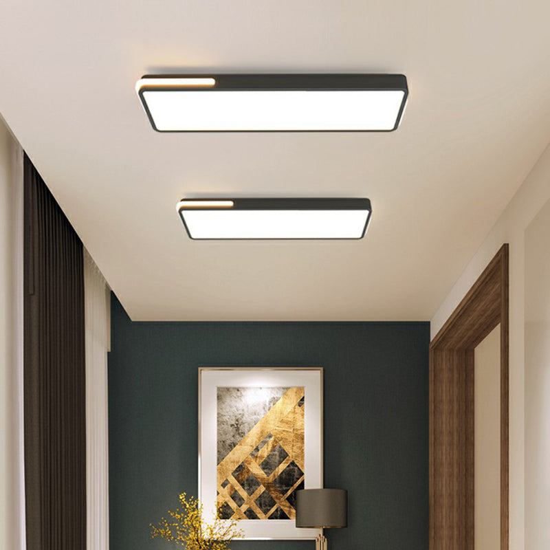 Rectangular Corridor Flush Mount Lighting Acrylic Minimalistic LED Flush Light in Black Clearhalo 'Ceiling Lights' 'Close To Ceiling Lights' 'Close to ceiling' 'Flush mount' Lighting' 2336536