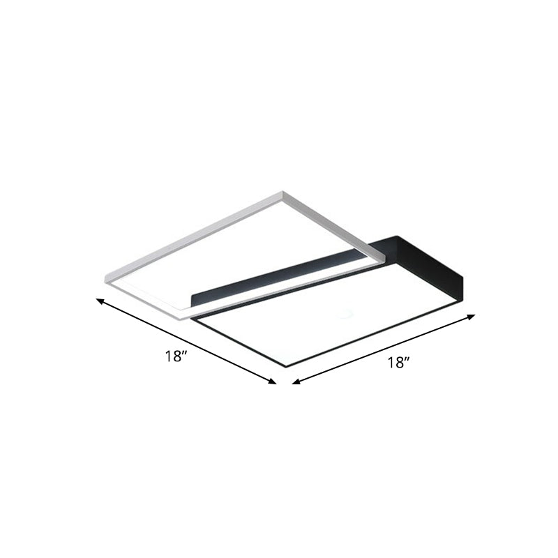 Bedroom Led Ceiling Fixture Modern Flush Mount Light with Trapezoid Acrylic Shade Black 18" White Clearhalo 'Ceiling Lights' 'Close To Ceiling Lights' 'Close to ceiling' 'Flush mount' Lighting' 2336543