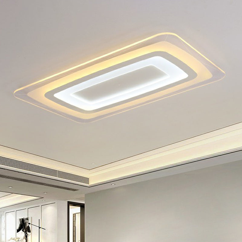 Rectangular Flushmount Ceiling Lamp Minimalist Acrylic Living Room Ultrathin LED Flush Light in White Clearhalo 'Ceiling Lights' 'Close To Ceiling Lights' 'Close to ceiling' 'Flush mount' Lighting' 2336578