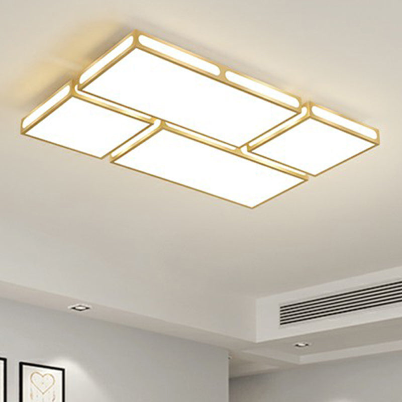 Gold Checked LED Flushmount Lighting Simplicity Acrylic Ceiling Flush Light for Living Room Clearhalo 'Ceiling Lights' 'Close To Ceiling Lights' 'Close to ceiling' 'Flush mount' Lighting' 2336637