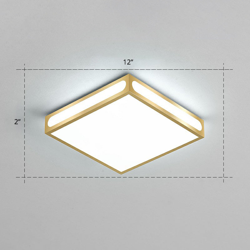 Gold Checked LED Flushmount Lighting Simplicity Acrylic Ceiling Flush Light for Living Room Gold 12" White Clearhalo 'Ceiling Lights' 'Close To Ceiling Lights' 'Close to ceiling' 'Flush mount' Lighting' 2336647